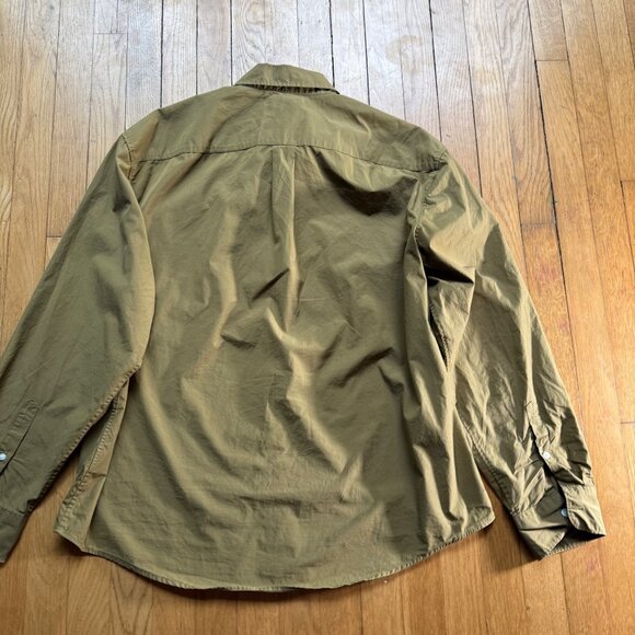 Everlane Mens Size M Olive Green 100% Cotton Long Sleeve Button-Up Pocket Shirt - Picture 13 of 13